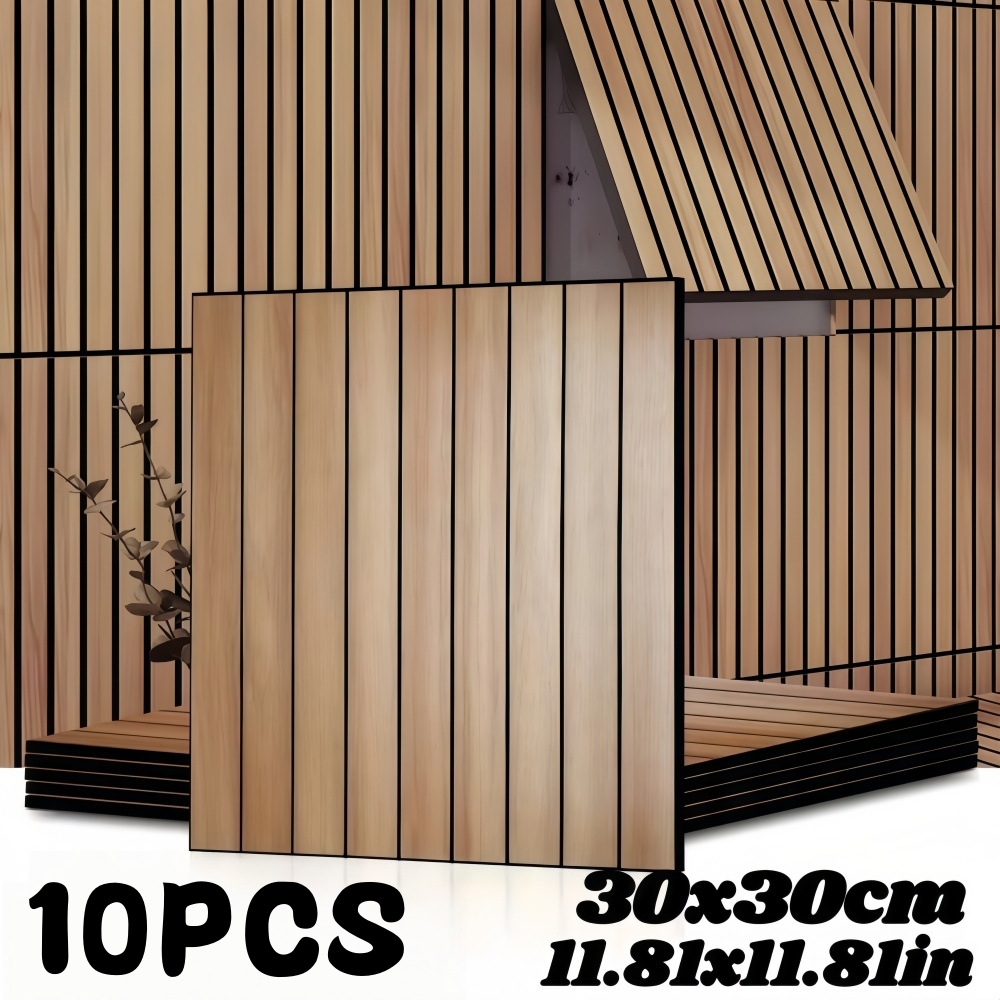 Pvc Panel Background - 10 Stück 3D-Wandaufkleber zur Raumdekoration, Holzmaserung