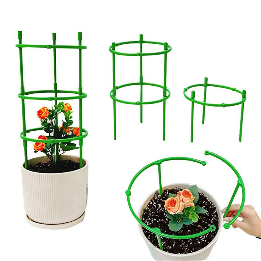 Vine Climbing Plastic - Halbrunder Kunststoff-Pflanzenstützstab, Bonsai-Fixierstab, Kletterpflanzen-Stütze, Garten-Blumenring-Halter für