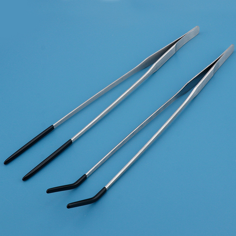 Feeding Tong Stainless - Edelstahl-Reptilien-Fütterungszange mit Gummispitzen, Gerade und Gebogene